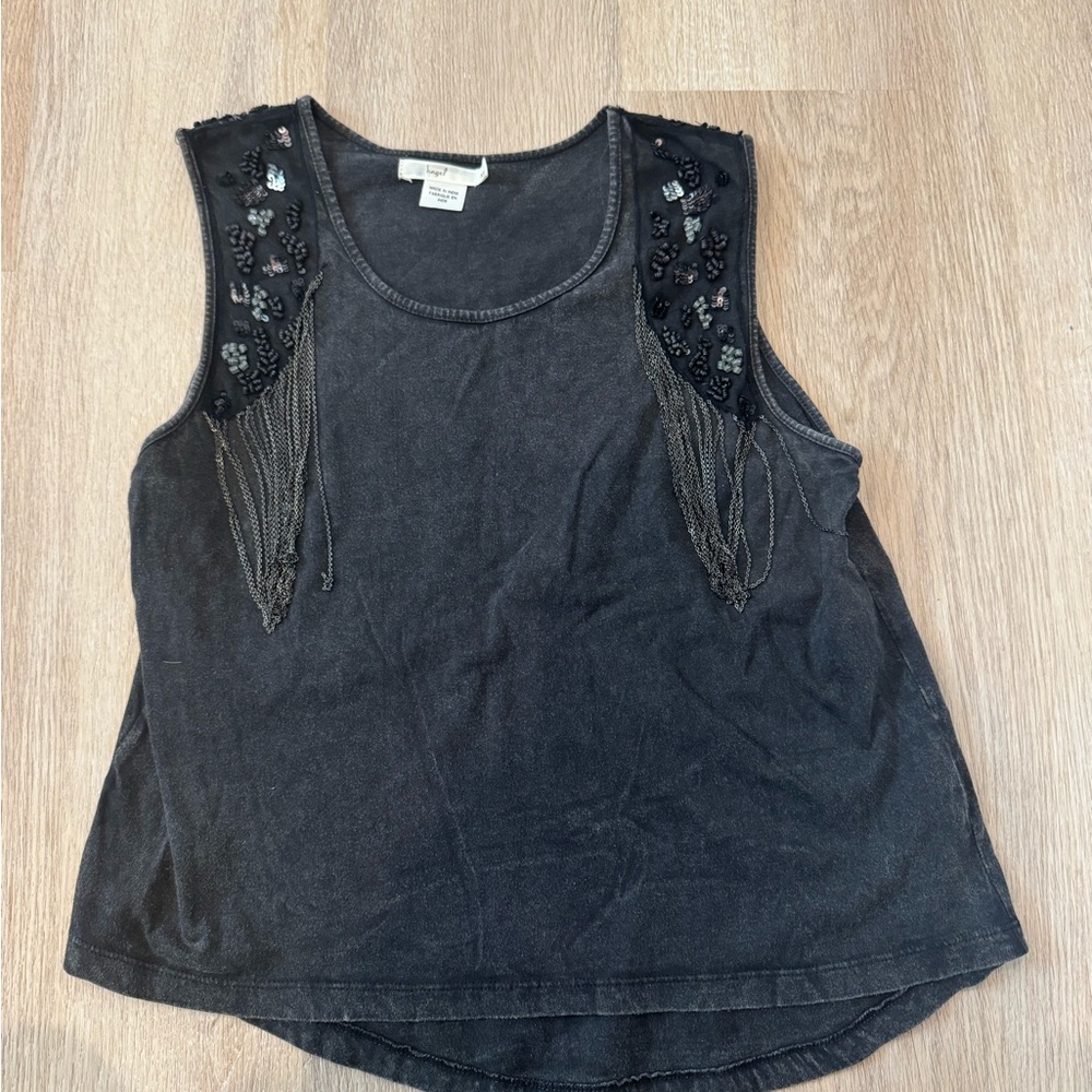 UO Beaded Black Sleeveless Top